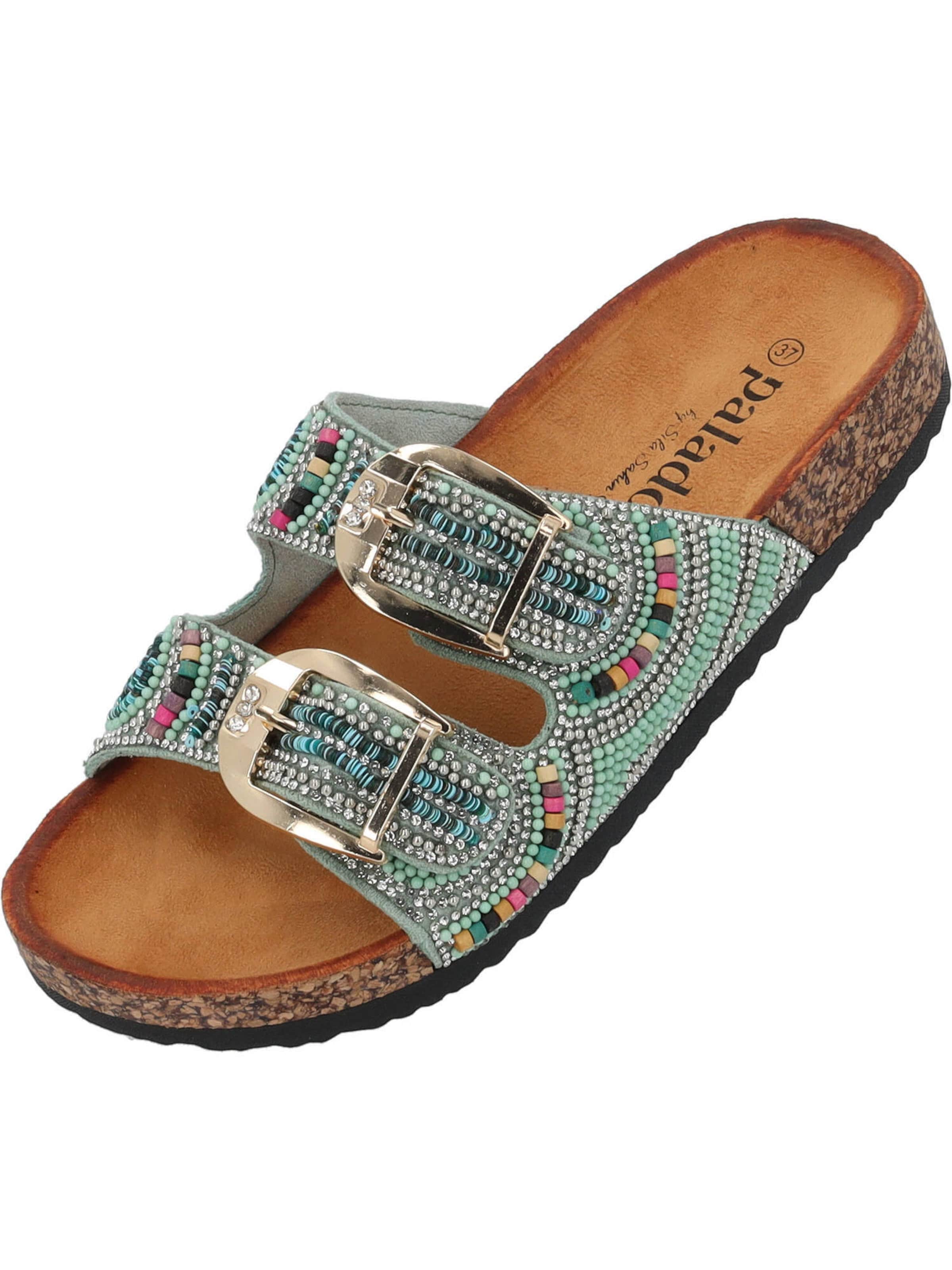 Saboți de la Palado by Sila Sahin pe albastru: față