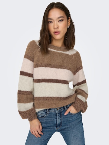 ONLY Sweter 'ELENA' w kolorze brązowy