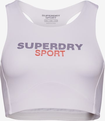 Bustier Soutien-gorge de sport Superdry en blanc : devant