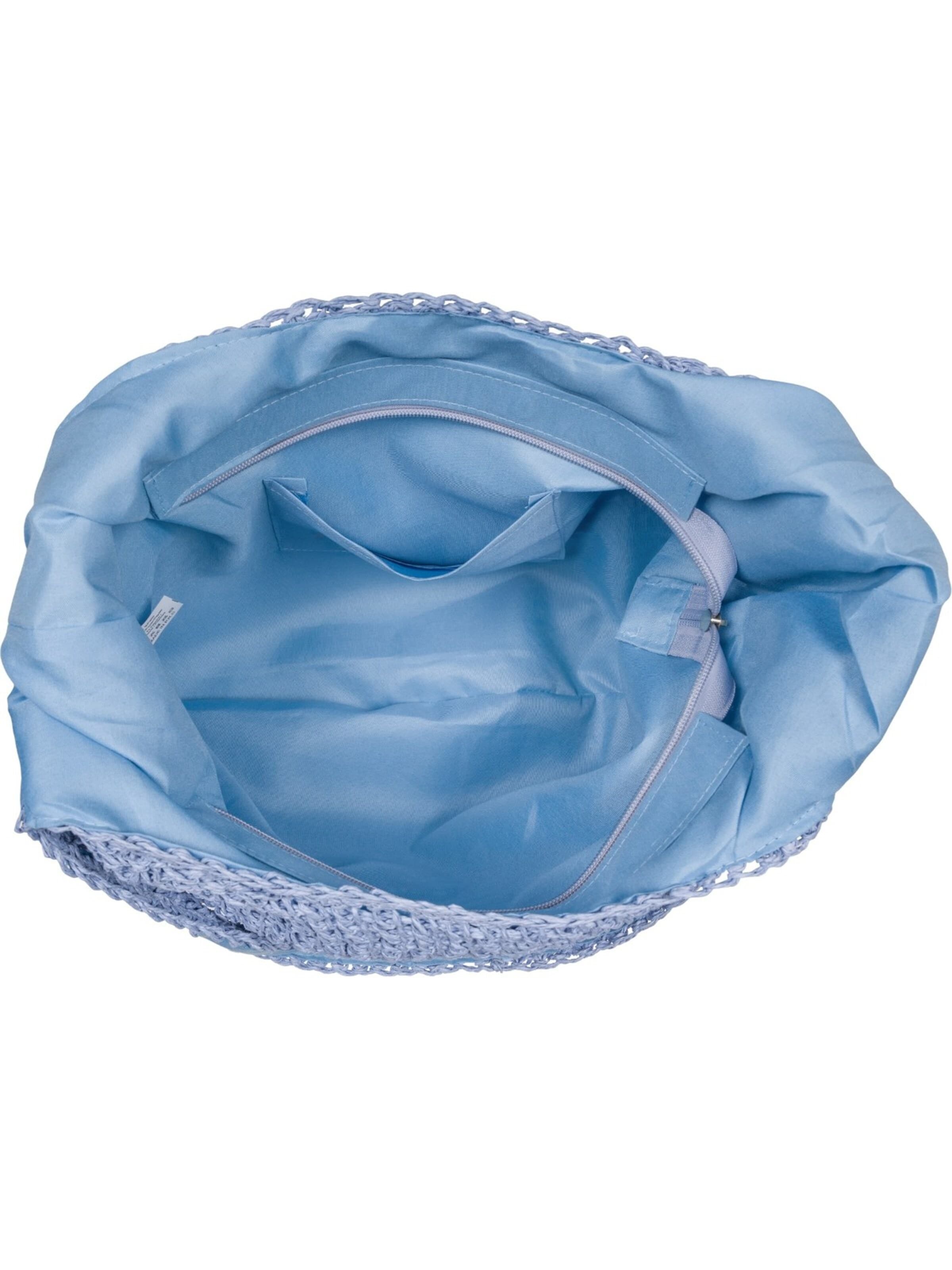 styleBREAKER Schultertasche 'Papierstroh Beuteltasche'‌‌ in Lila