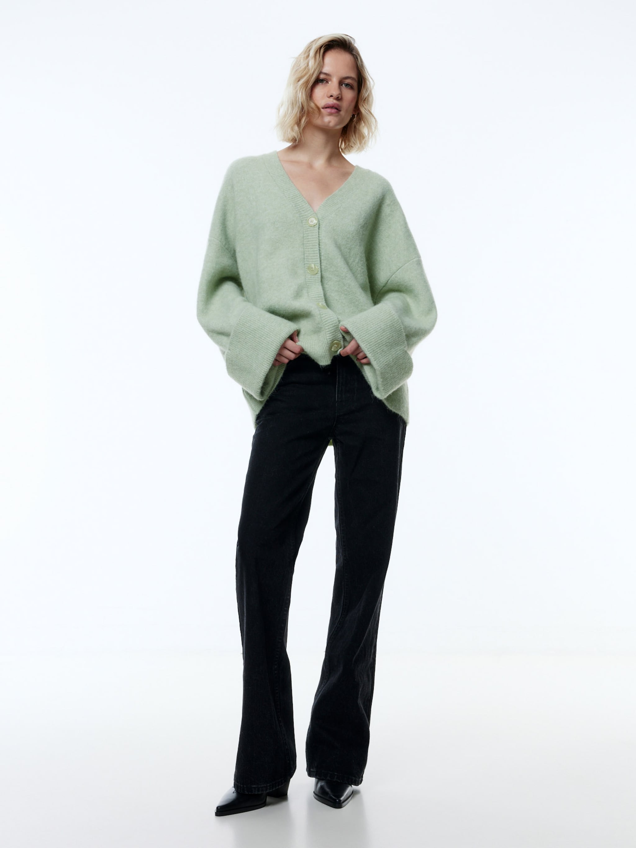 EDITED Producten Gebreid vest 'Haima' Groen