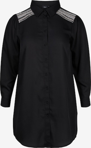 Camicia da donna di Zizzi in nero: frontale