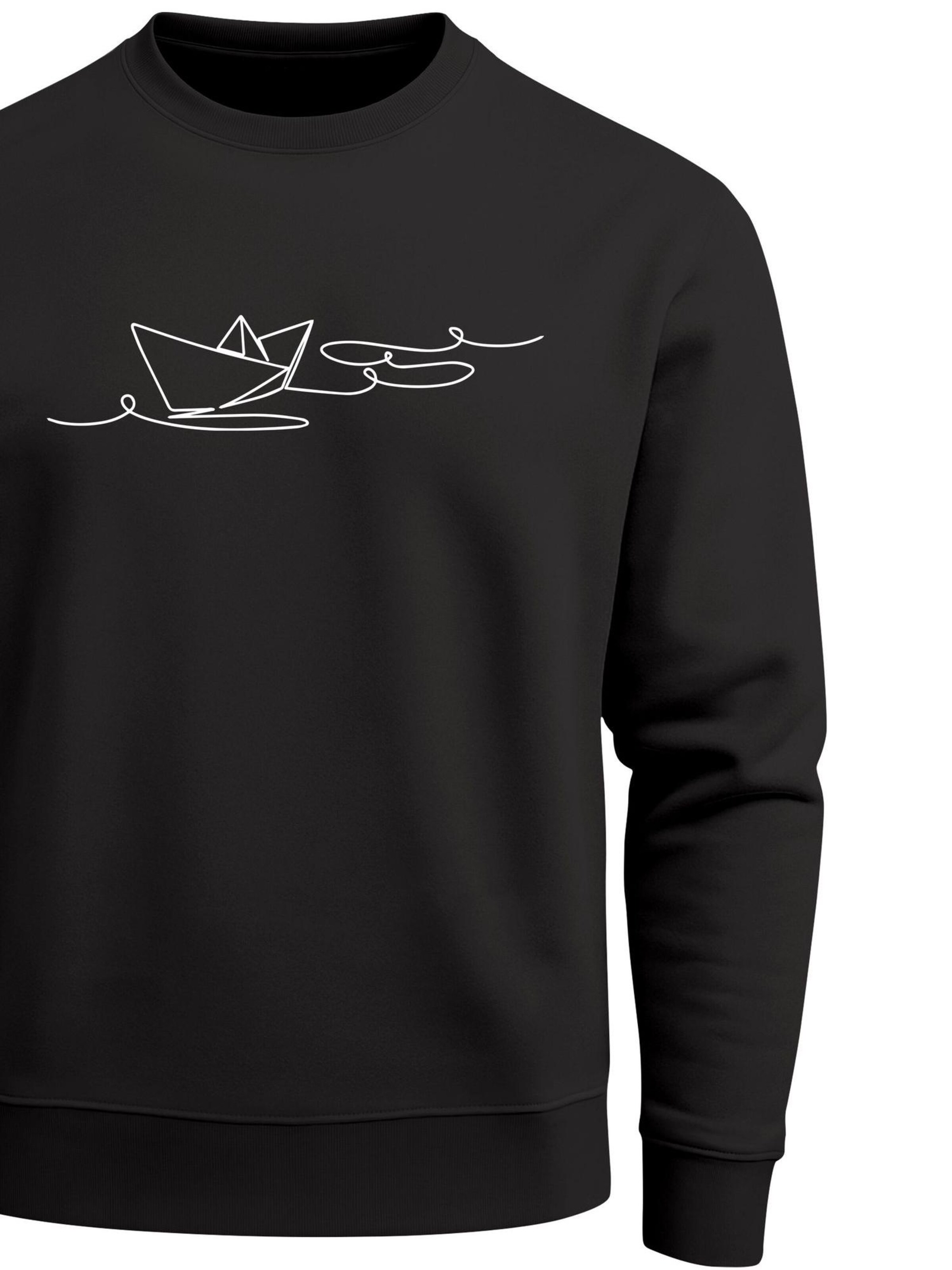 Neverless Sweatshirt 'Paperschiff' in Black