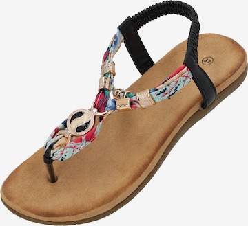 Palado Riemensandale 'Chriana' in Schwarz: Vorderseite