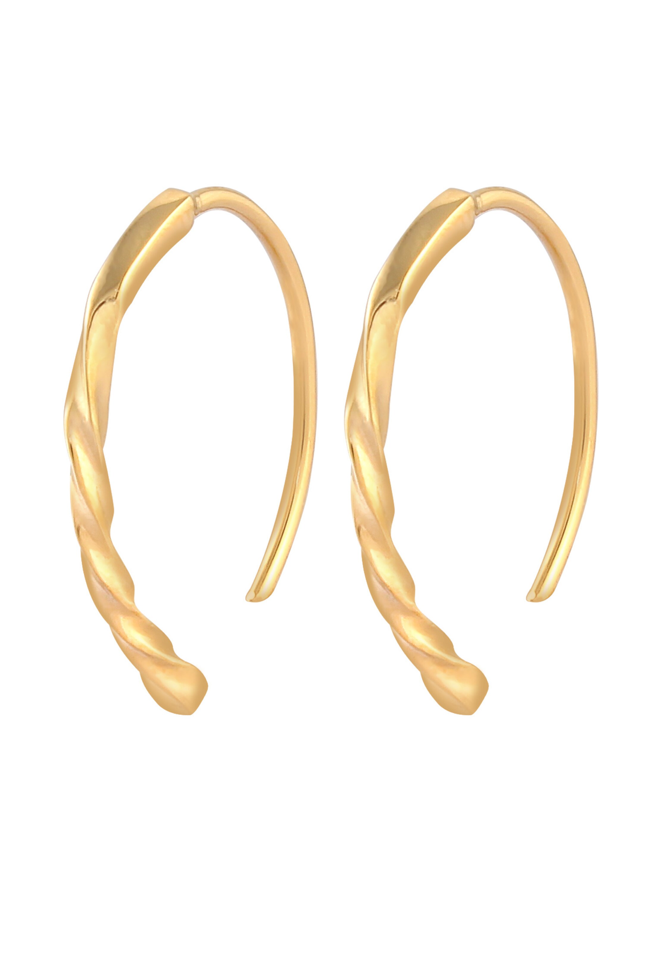 ELLI Ohrringe 'Twisted' in Gold: Vorderseite