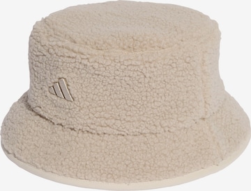 ADIDAS SPORTSWEAR Sports Hat 'Winterized Teddy Fleece Bucket' in Beige: front