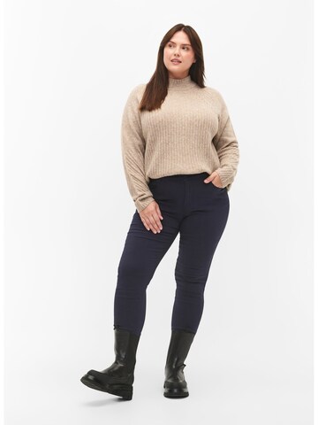 Zizzi Skinny Trousers 'Jjune' in Blue