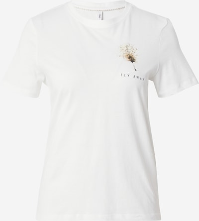 ONLY T-Shirt 'KITA' in beige / gold / schwarz / weiß, Produktansicht
