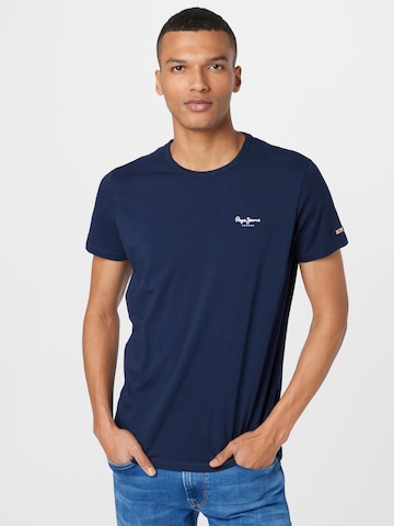 T-Shirt Pepe Jeans en bleu : devant