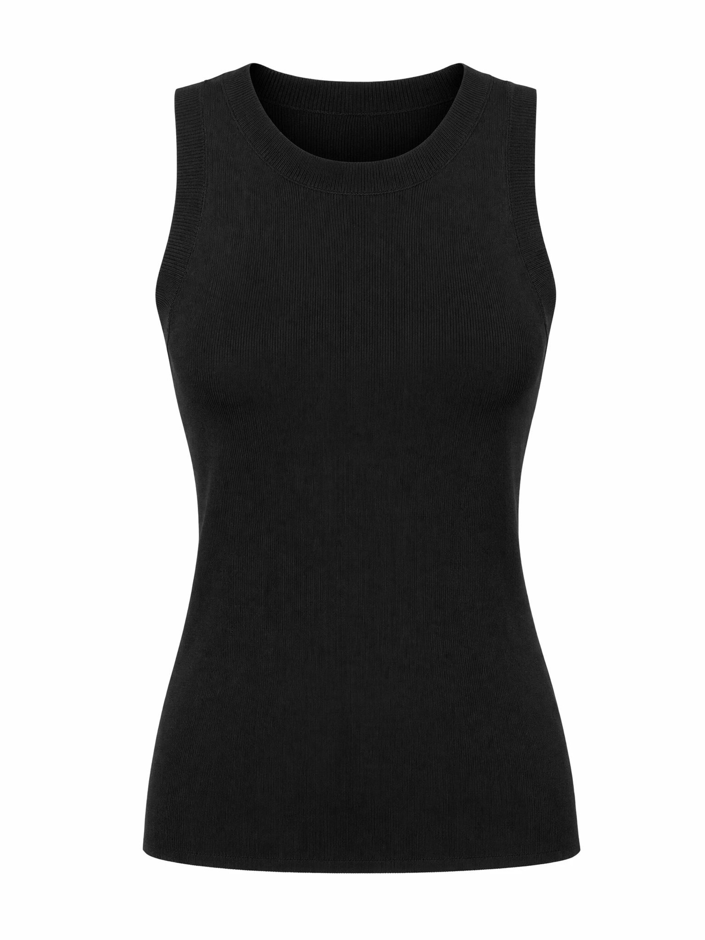 ARACH&CLOZ Sticktop 'Tanktop Damen Stricktop Ärmellose Leichte Wolle Pullover Oberteile ideal für Alltag, Büro und Freizeit.'‌‌‌‌‌‌‌‌ in Schwarz: Vorderseite