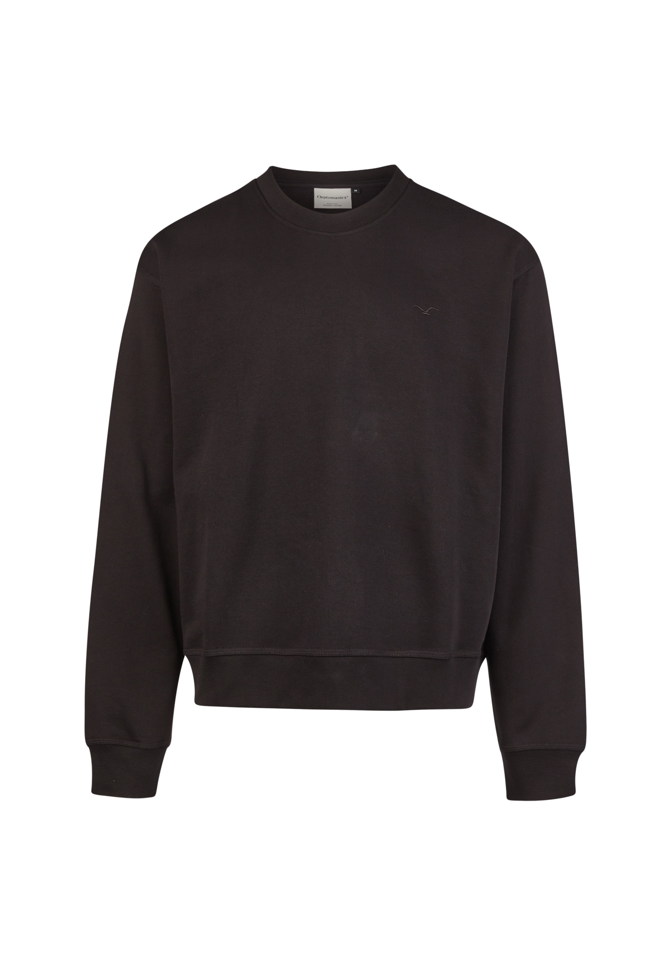 Cleptomanicx Sweatshirt 'Boxy Crewneck Ligull Boxy Crop' in Schwarz: Vorderseite