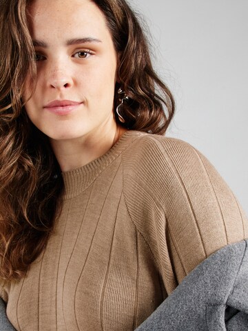 ONLY Carmakoma Sweater 'CARTess' in Brown