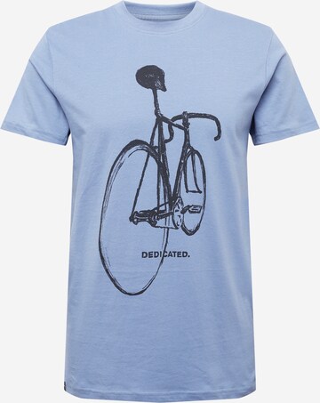 DEDICATED. Shirt 'Stockholm Pencil Bike' in Blue: front