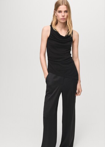 MANGO Wide leg Pleated Pants 'Rob-W' in Black