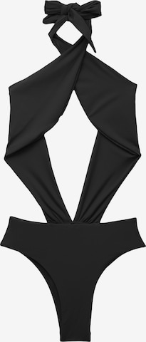 Pull&Bear Uimapuku värissä musta: etupuoli