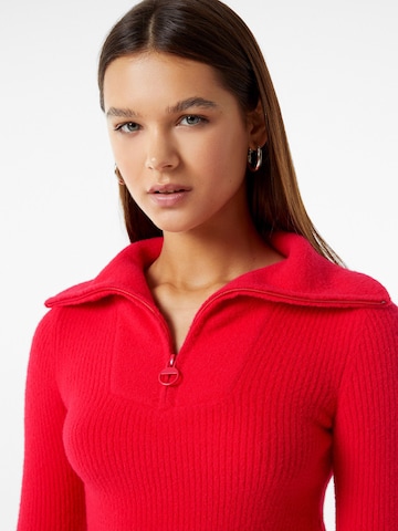 Bershka Sweter w kolorze czerwony