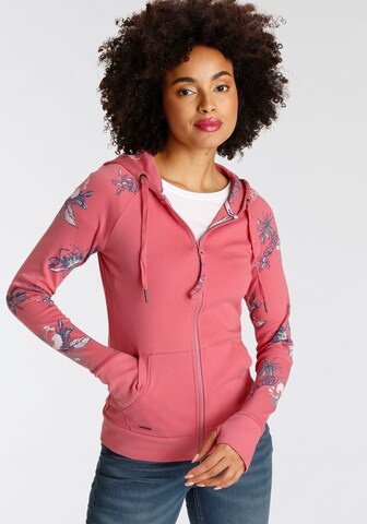 KangaROOS Zip-Up Hoodie in Pink: front