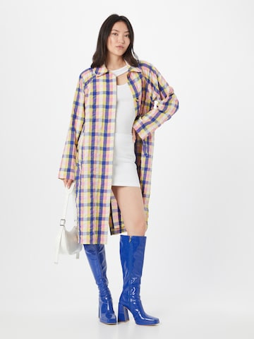 Monki Between-Seasons Coat in Yellow