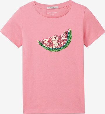 T-Shirt TOM TAILOR en rose : devant