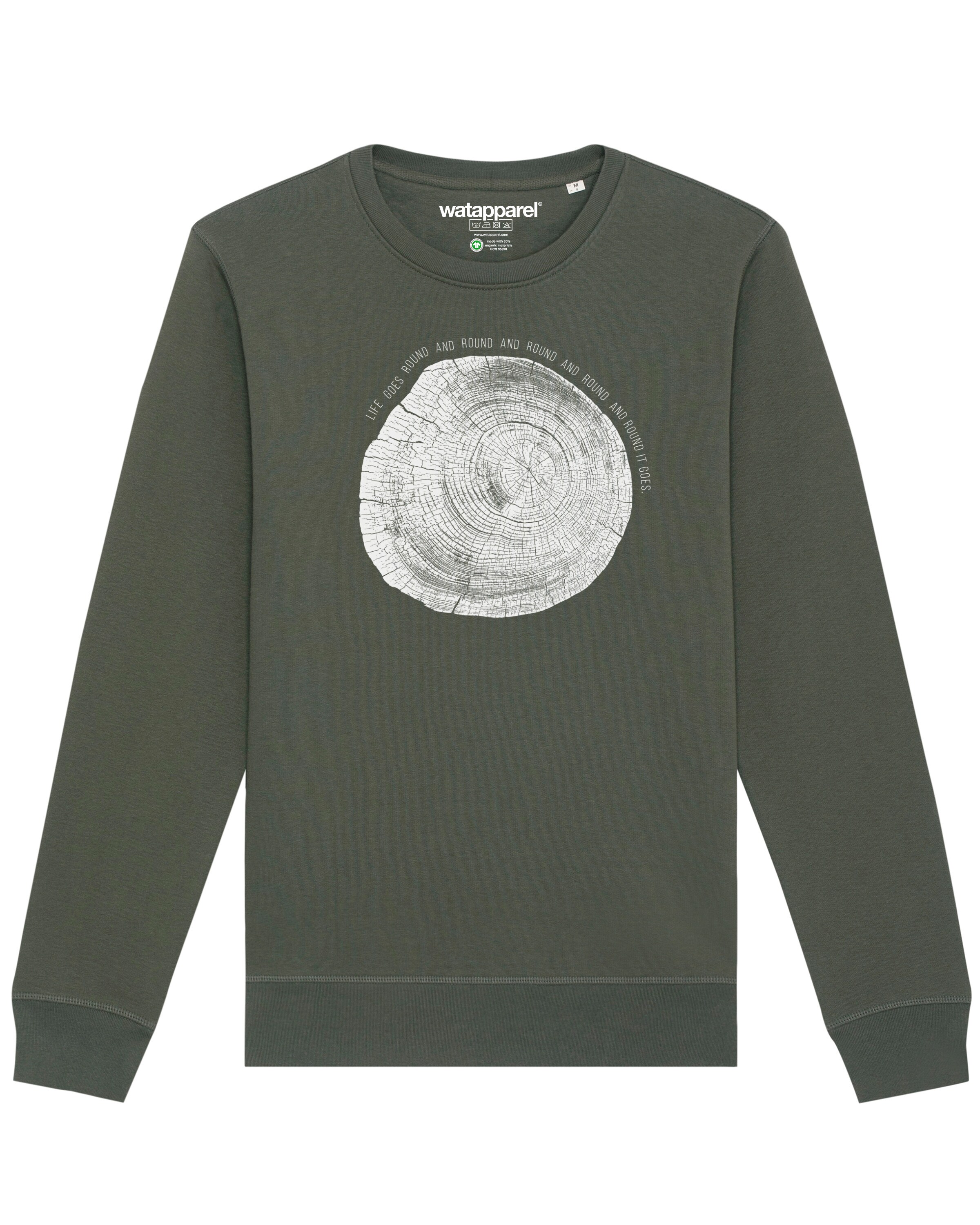 Sweat-shirt ' Baumscheibe ' Watapparel en vert : devant