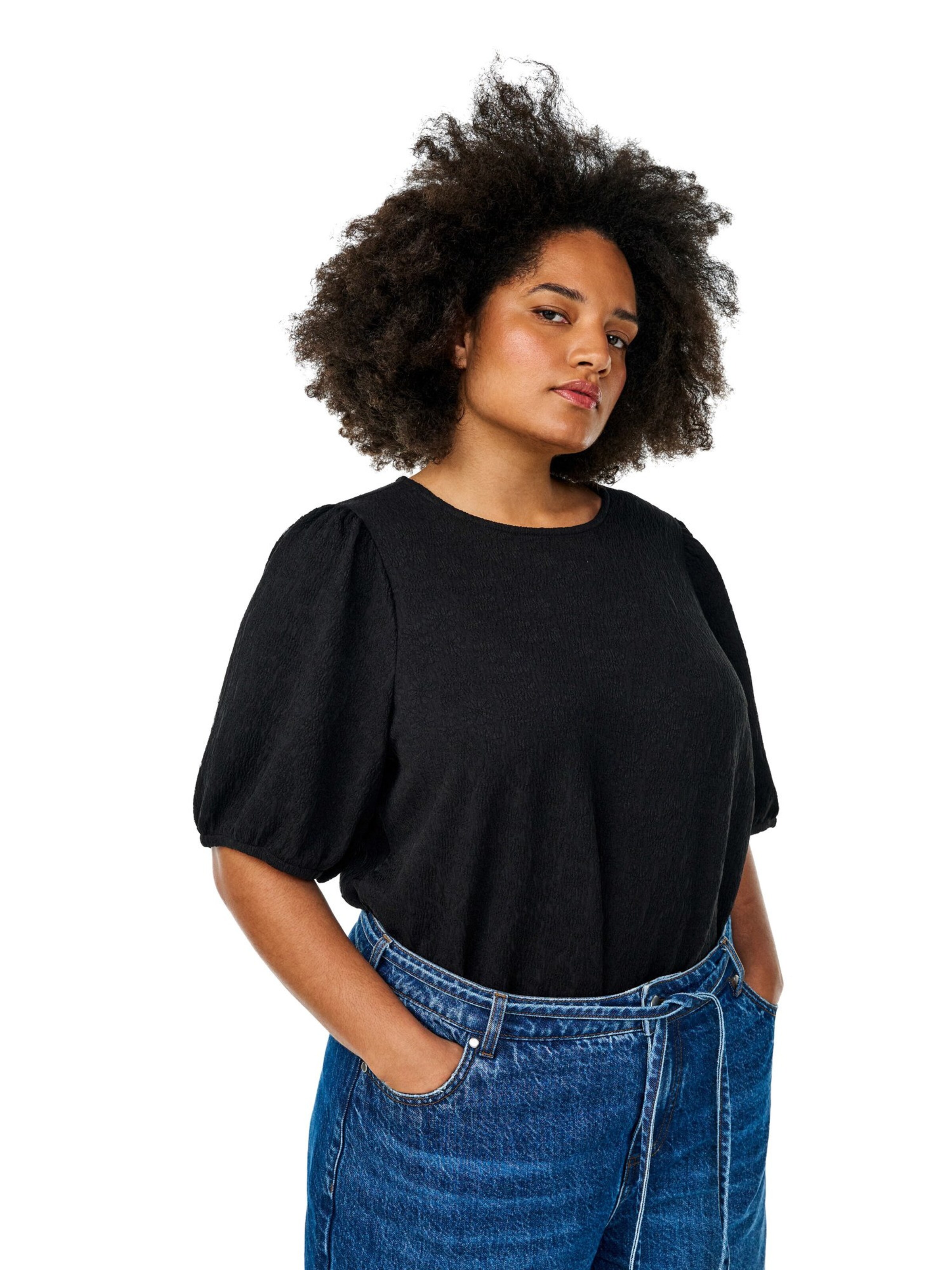 Zizzi Блузка 'CAMINA' в Черный: спереди