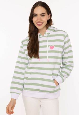 Sweat-shirt Zwillingsherz en vert : devant