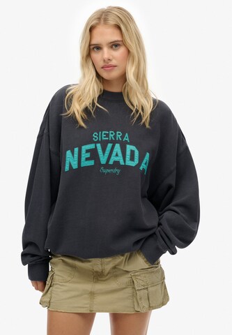 Sweat-shirt Superdry en noir : devant
