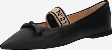 N°21 Ballerinasko med rem i sort: forside