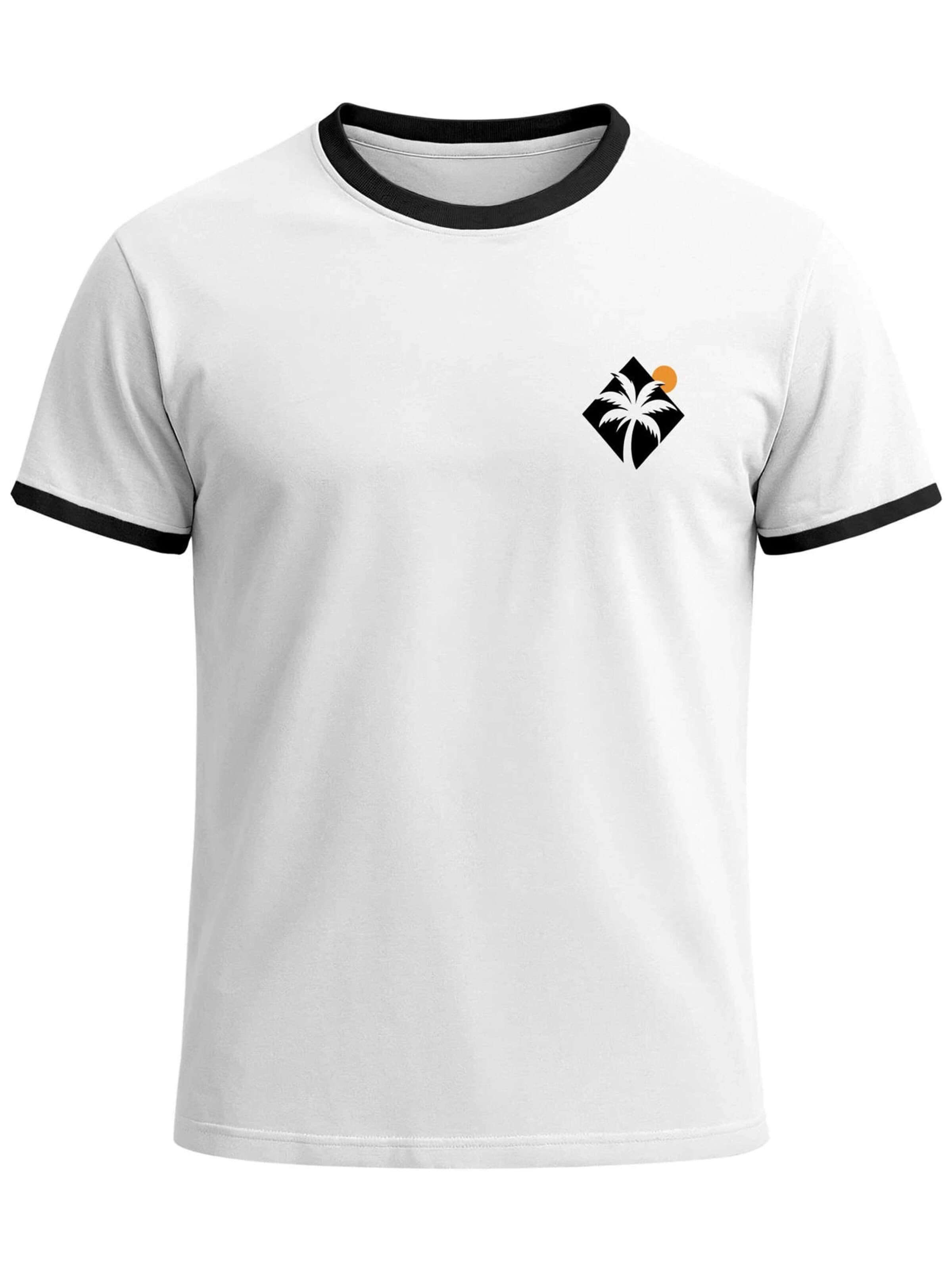 Neverless Shirt 'Palm Badge' in White: front
