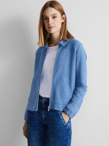 STREET ONE Sweat jacket in Blue: front