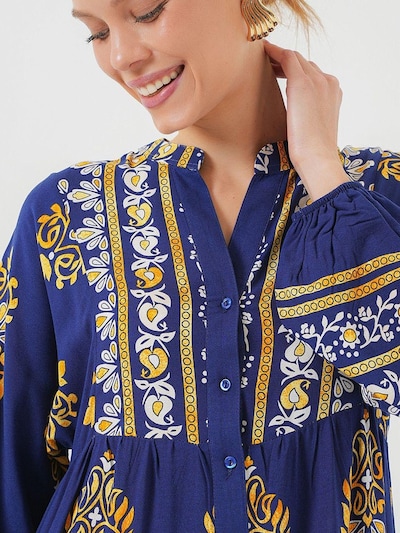 Bigdart Dress in Marine blue / Yellow / White, Item view