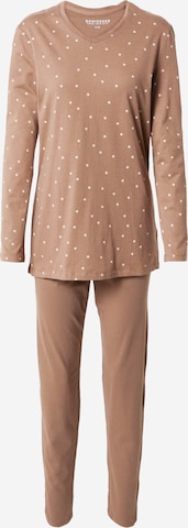 SCHIESSER - Pijama 'Essentials' en marrón: frente