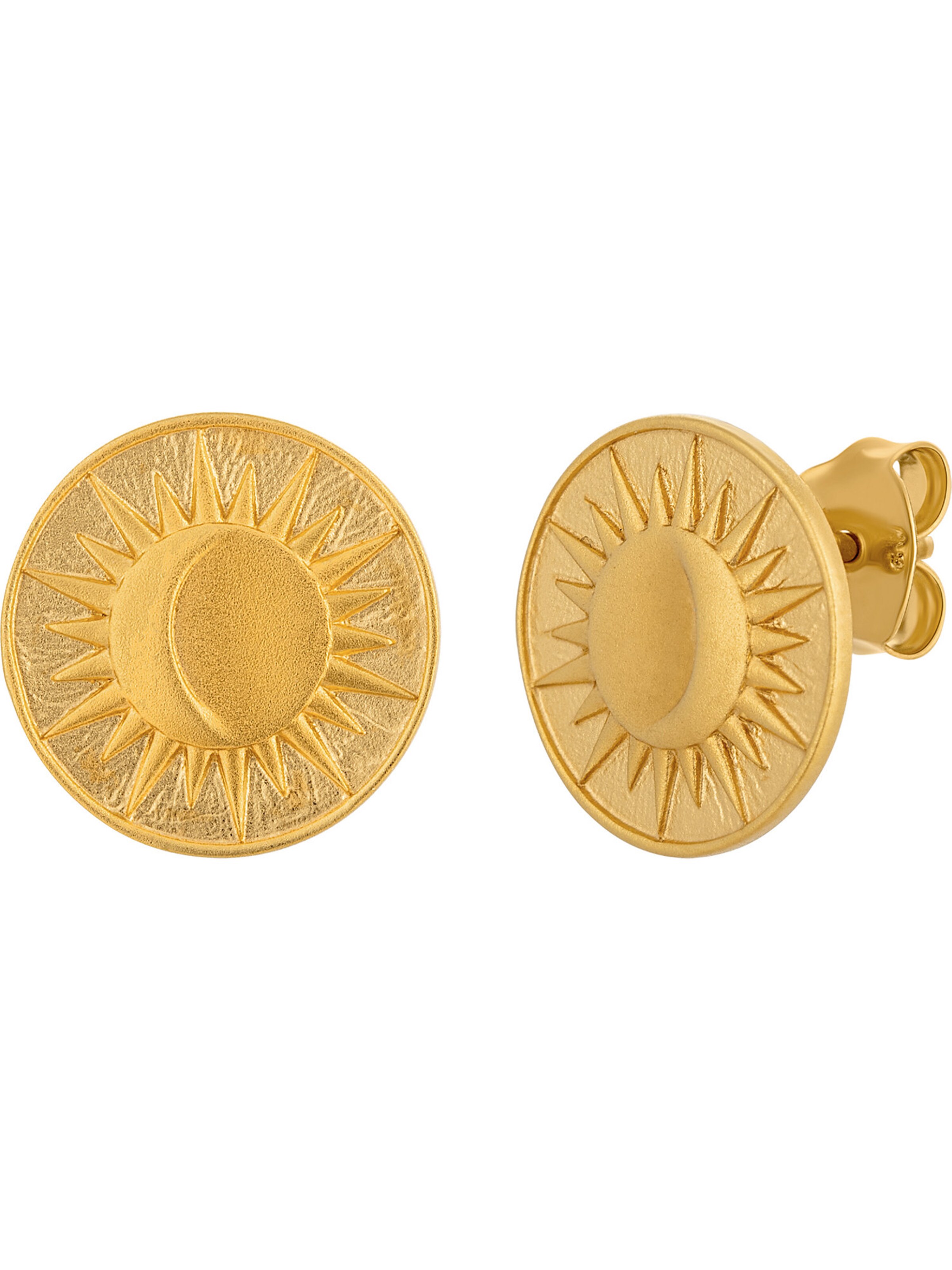 Boucles d'oreilles caï en or : devant