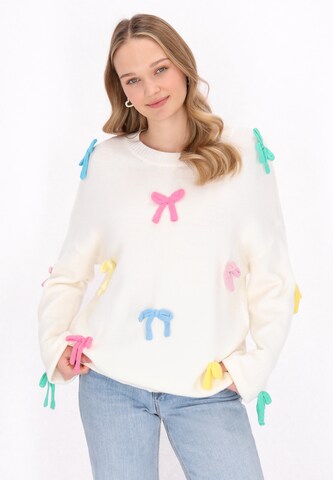 MYMO Pullover 'Back To School' in Beige: Vorderseite