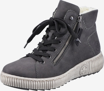 Rieker Lace-Up Ankle Boots in Grey: front