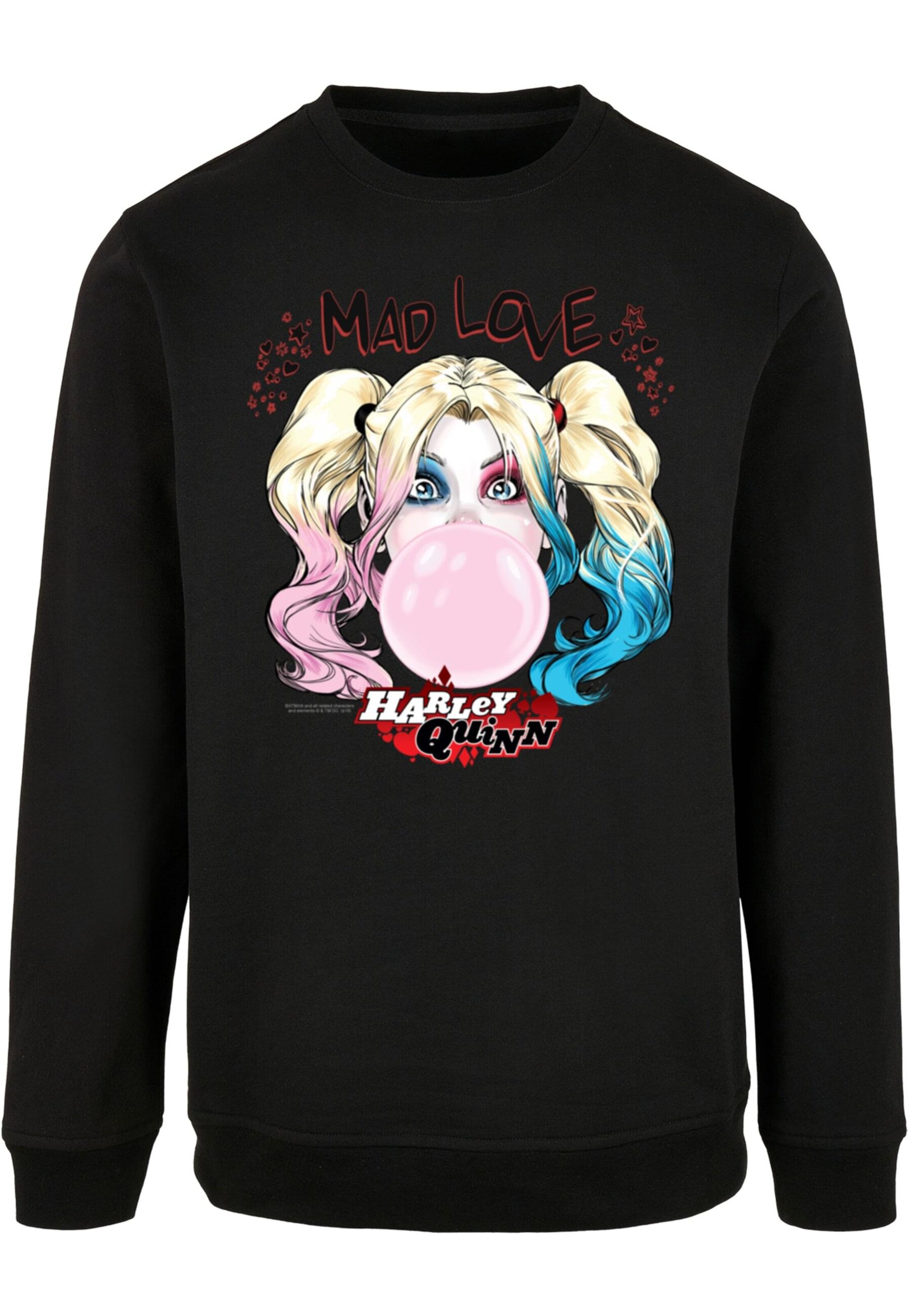 ABSOLUTE CULT Sweatshirt 'Batman - Harley Quinn Mad Love' in Black: front