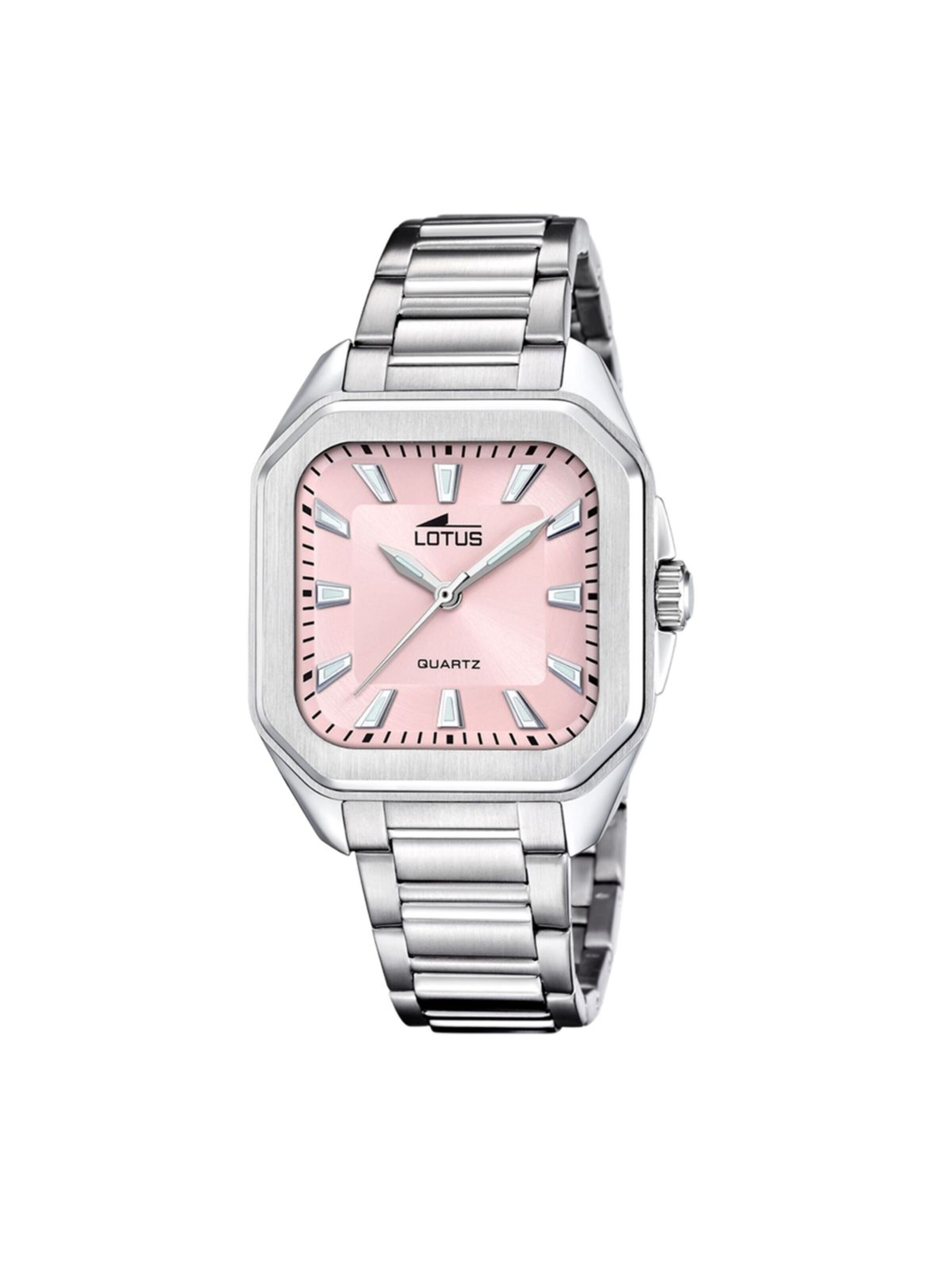 Montre à affichage analogique 'Lotus - Watch Square Series - Quartz watch movement - Watch case width: 35 mm' Lotus en rose : devant
