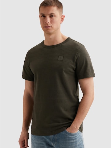 PME Legend T-shirt 'T-shirt with jacquard stripe pattern' i grön: framsida