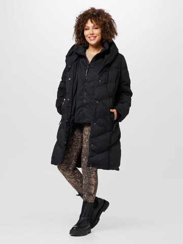 Ragwear Plus Wintermantel 'NATALKA' in Zwart