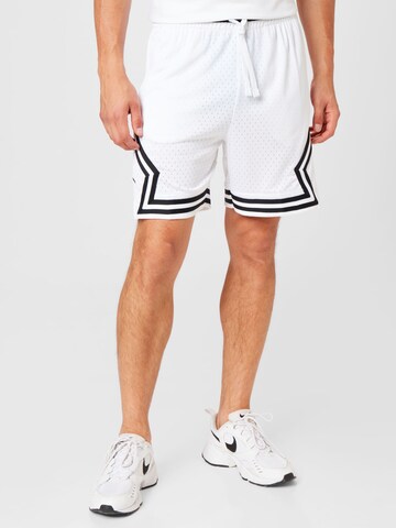 Jordan Loose fit Workout Pants 'Diamond' in White: front