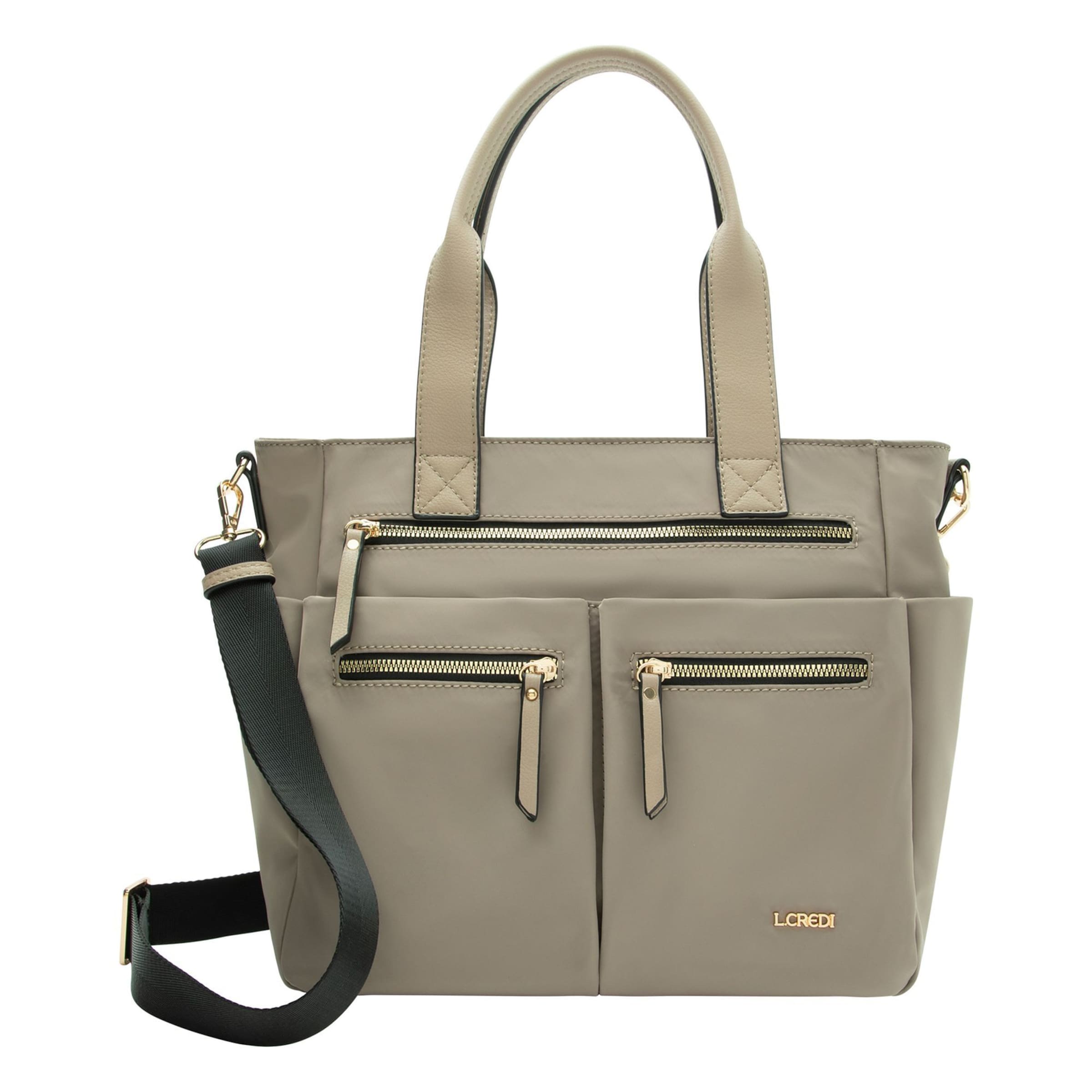 Sac bandoulière 'Odeta' L.CREDI en beige : devant