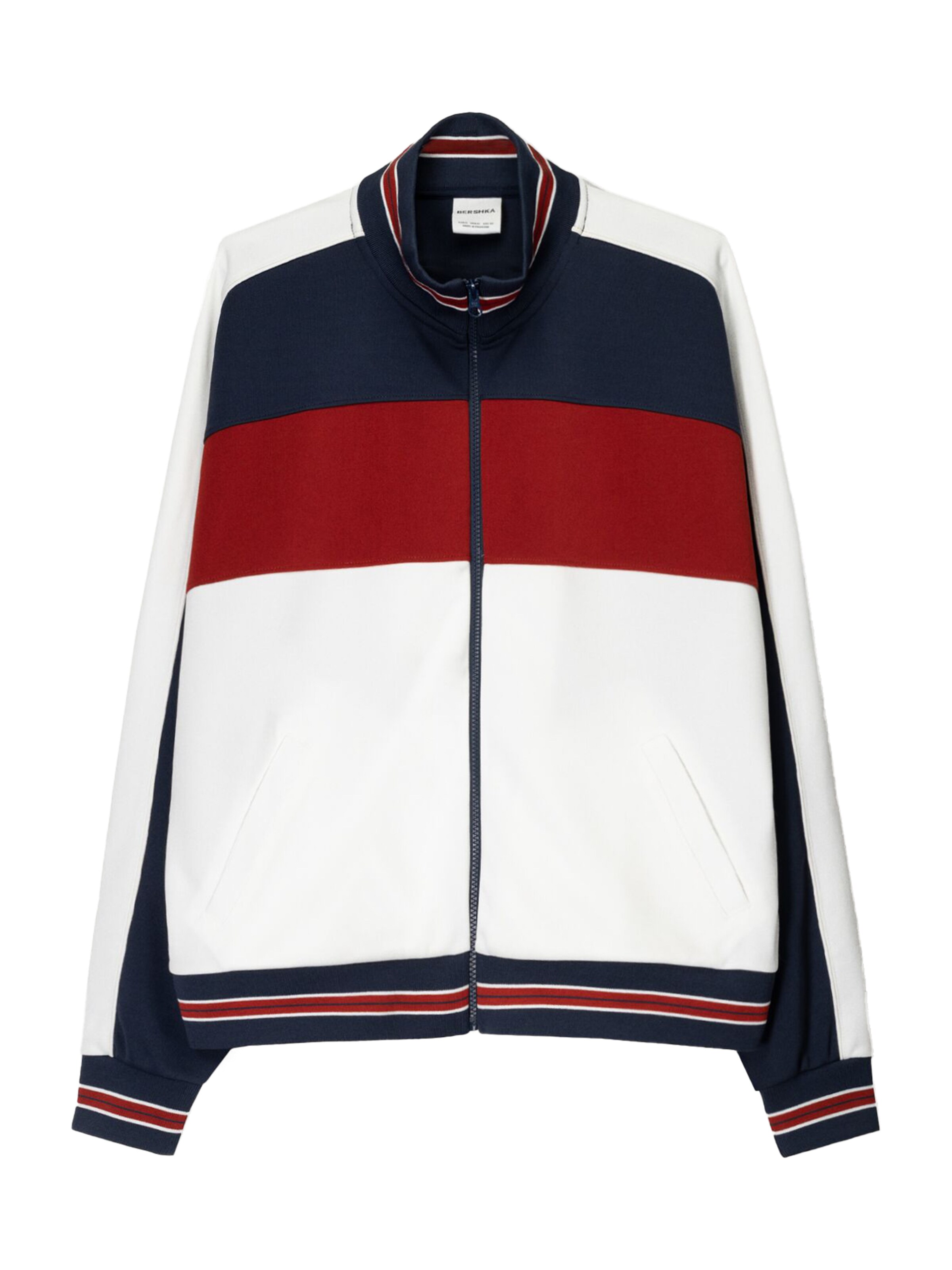 Bershka Sweat jacket in White: front