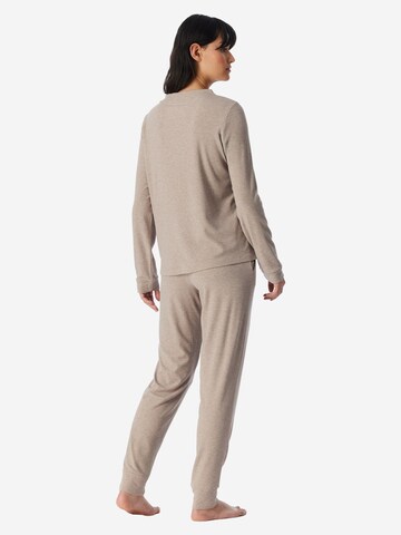 SCHIESSER Pajama 'Selected Premium Warming' in Beige