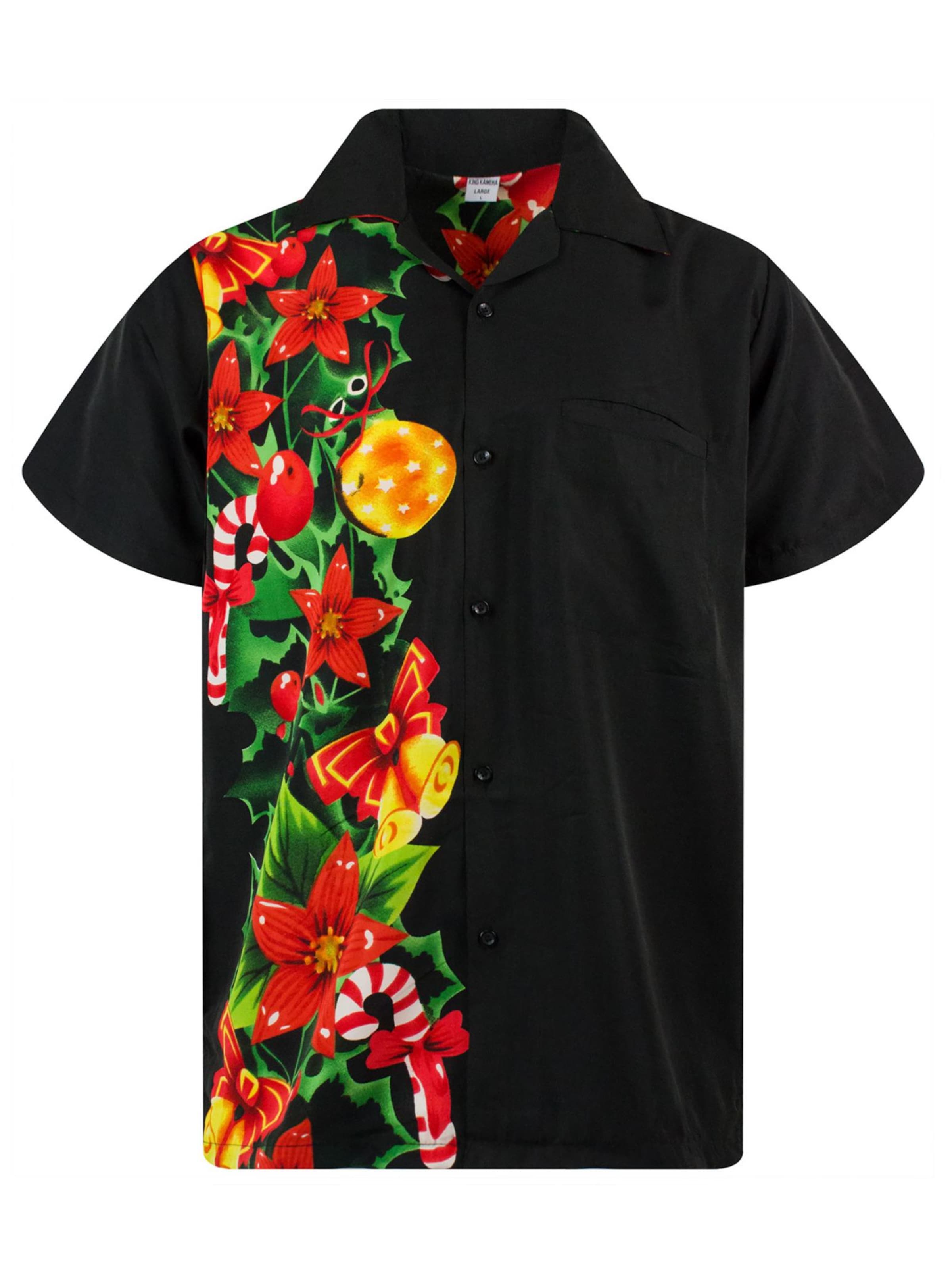 King Kameha Button Up Shirt 'Christmas Wedding' in 5XL in Black, Item view