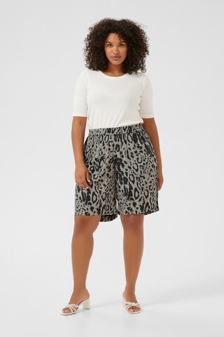 KAFFE CURVE Wide Leg Hose 'Mille' in Grau