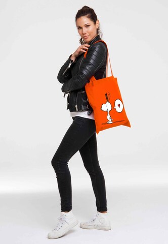 LOGOSHIRT Henkeltasche 'Peanuts - Snoopy in Love' in Orange: Vorderseite