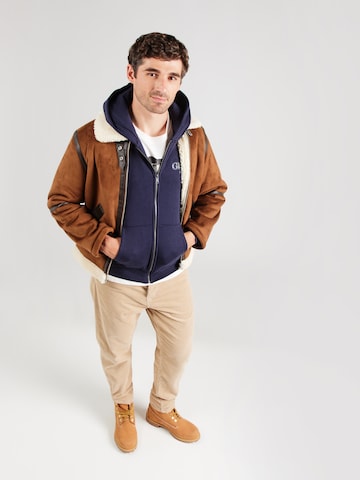 GUESS - Sudadera con cremallera en azul