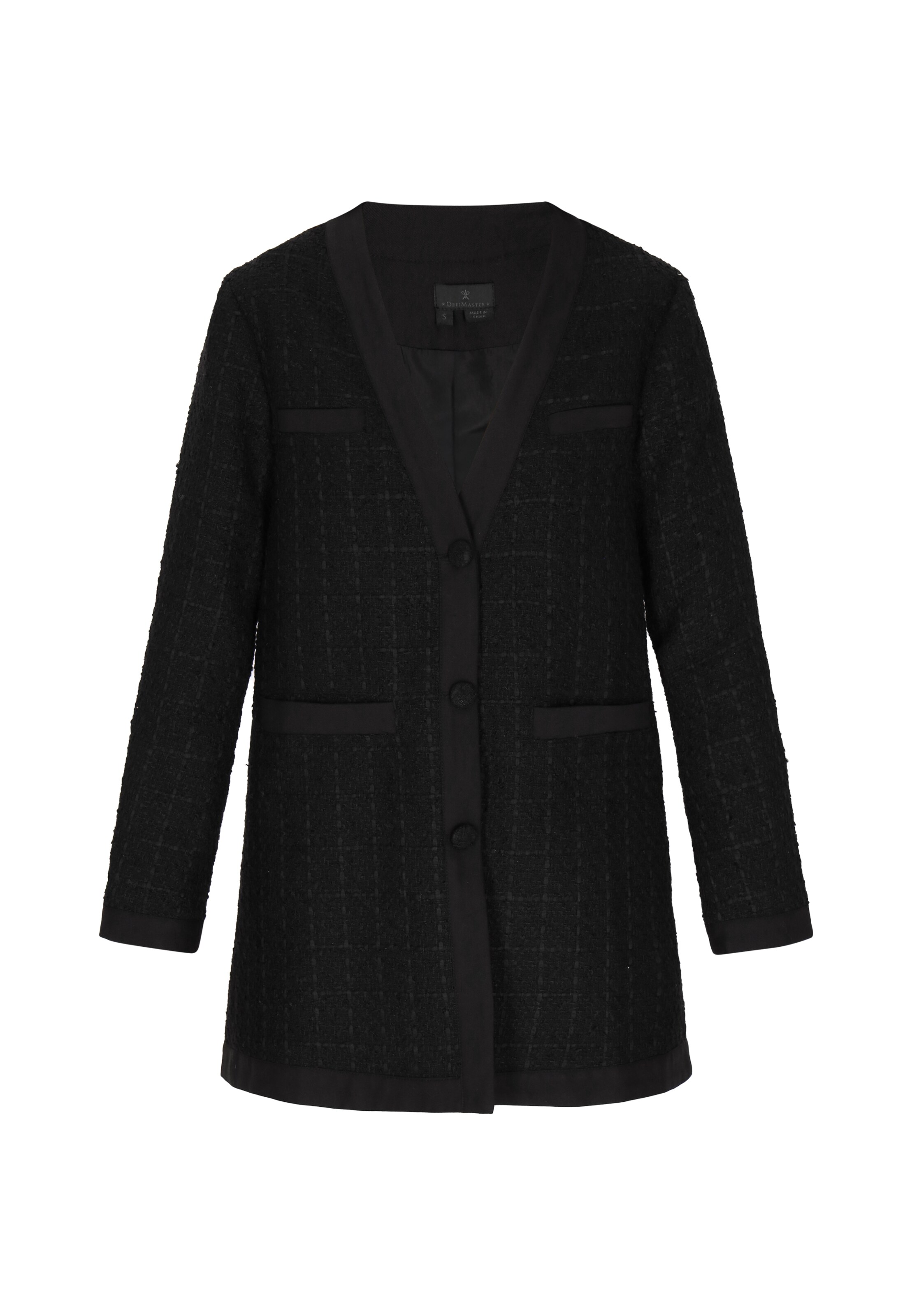 DreiMaster Klassik - Abrigo de entretiempo 'Classic Look' en negro: frente