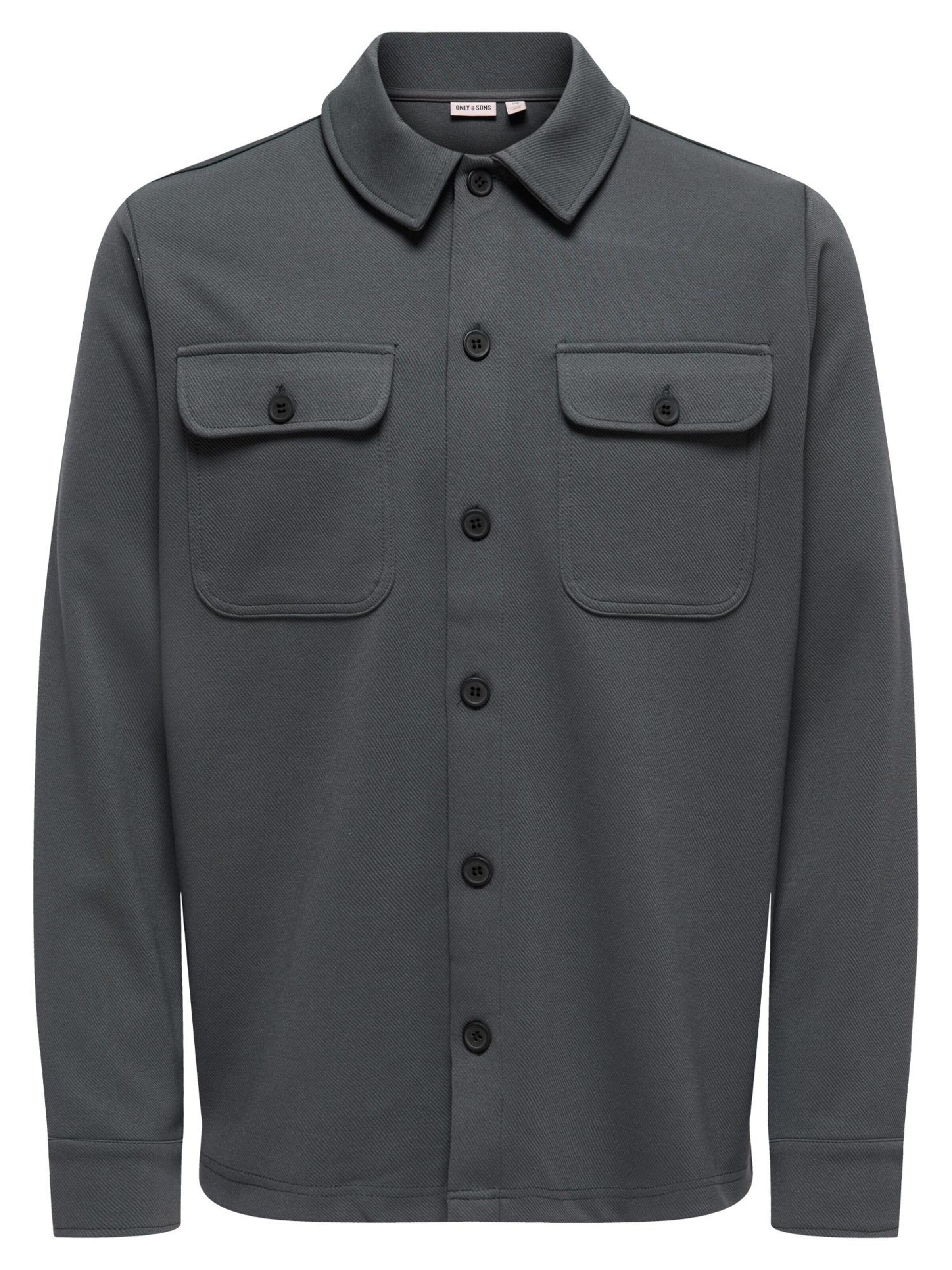 Only & Sons Button Up Shirt 'Newkodyl' in Grey: front