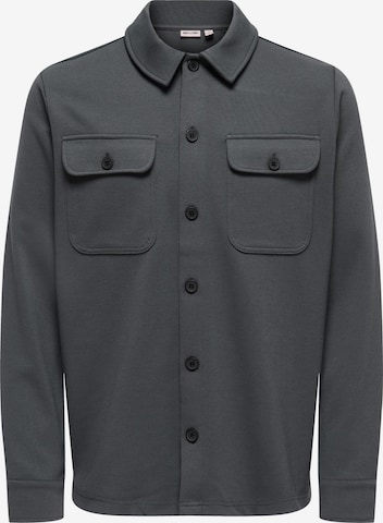 Only & Sons Button Up Shirt 'Newkodyl' in Grey: front